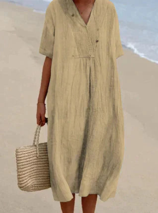 Livana | Vestido De Lino Ligero Para Un Look De Verano Sin Esfuerzo