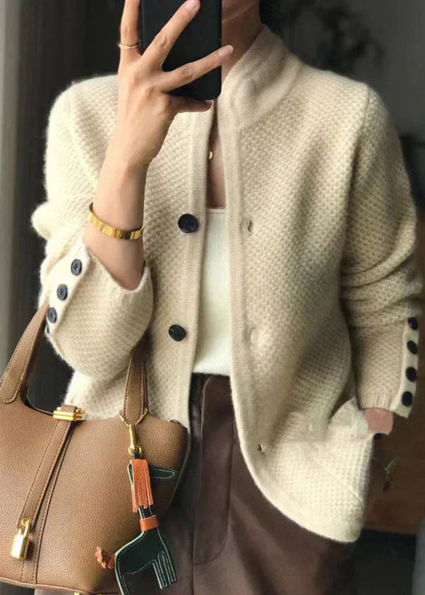 Elena | Chaqueta De Punto De Mezcla De Lana Con Botones