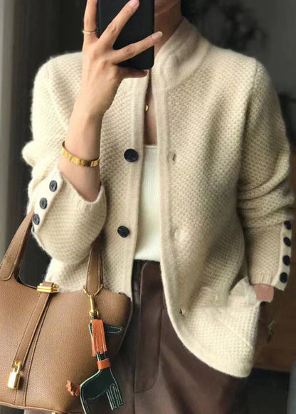 Elena | Chaqueta De Punto De Mezcla De Lana Con Botones