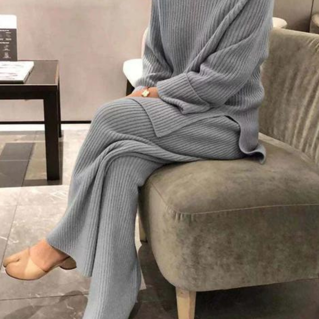 Samantha | Conjunto Casual De Jersey Y Pantalón De Punto