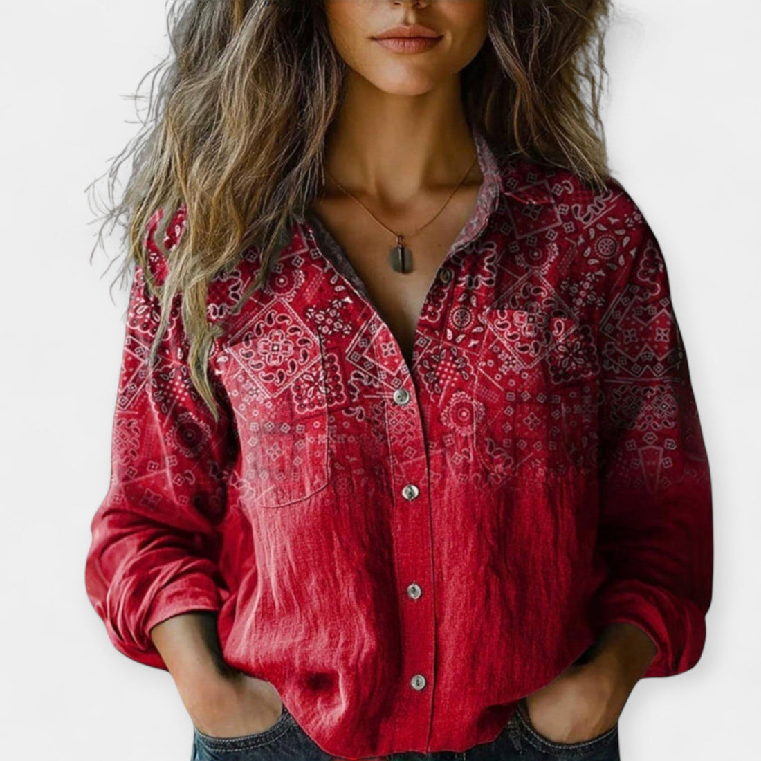 Valeria | Blusa Étnica Vintage De Manga Larga