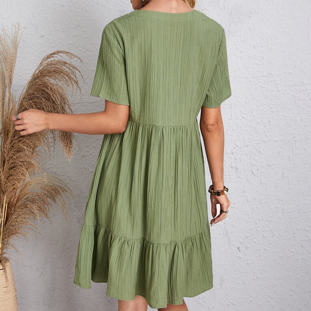 Sofía | Vestido Casual Fluido Con Lazo En La Cintura
