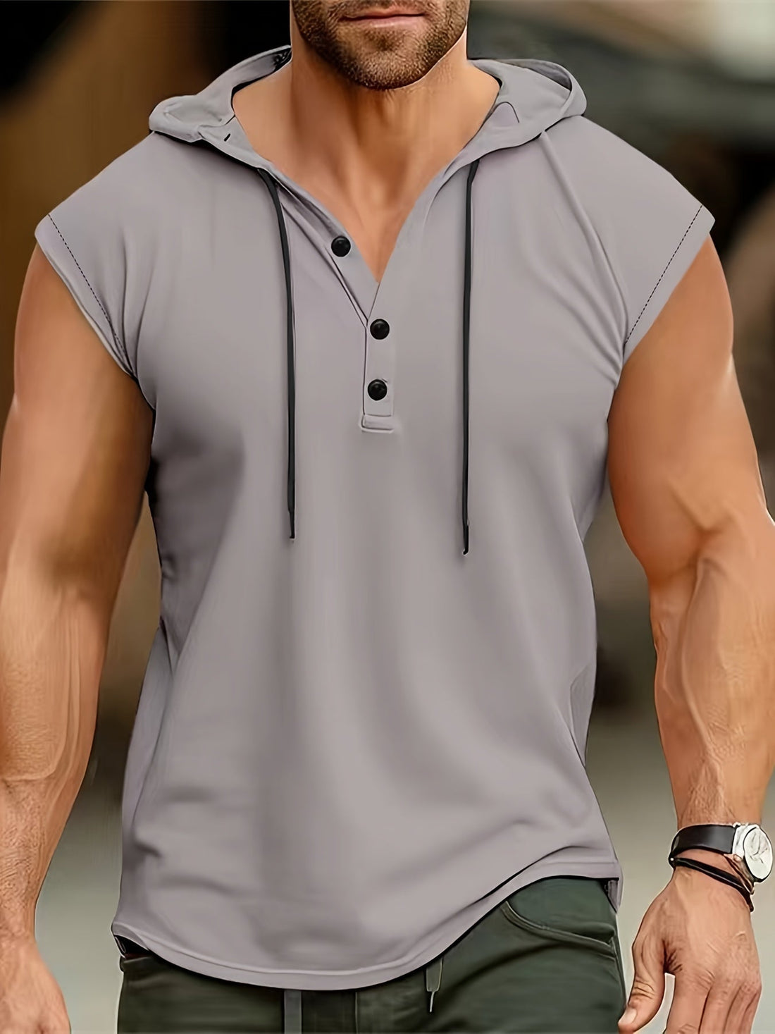 Acton | Camisa Sin Mangas Con Capucha Y Tejido Transpirable Para Hombre