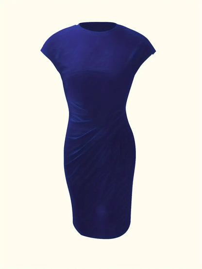 Clara | Vestido Elegante Midi De Mujer Con Cintura Fruncida Y Manga Corta