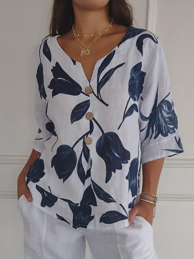 Lysandra | Blusa Elegante Con Estampado Floral Y Tejido Ligero