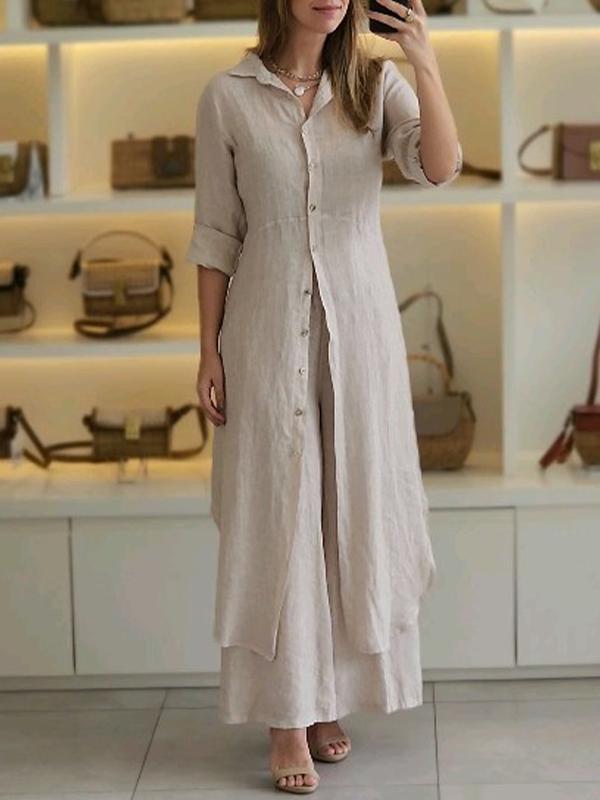 Odett | Conjunto De Lino Mujer Casual Chic