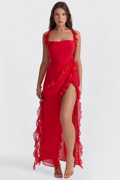 Arielle | Vestido Maxi Con Volantes Elegantes