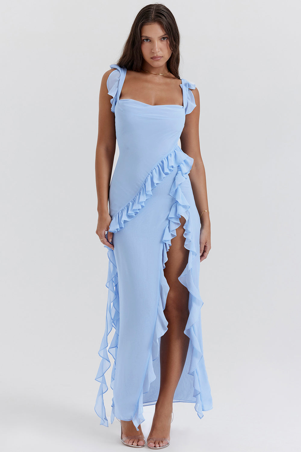 Arielle | Vestido Maxi Con Volantes Elegantes