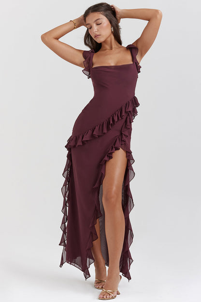Arielle | Vestido Maxi Con Volantes Elegantes