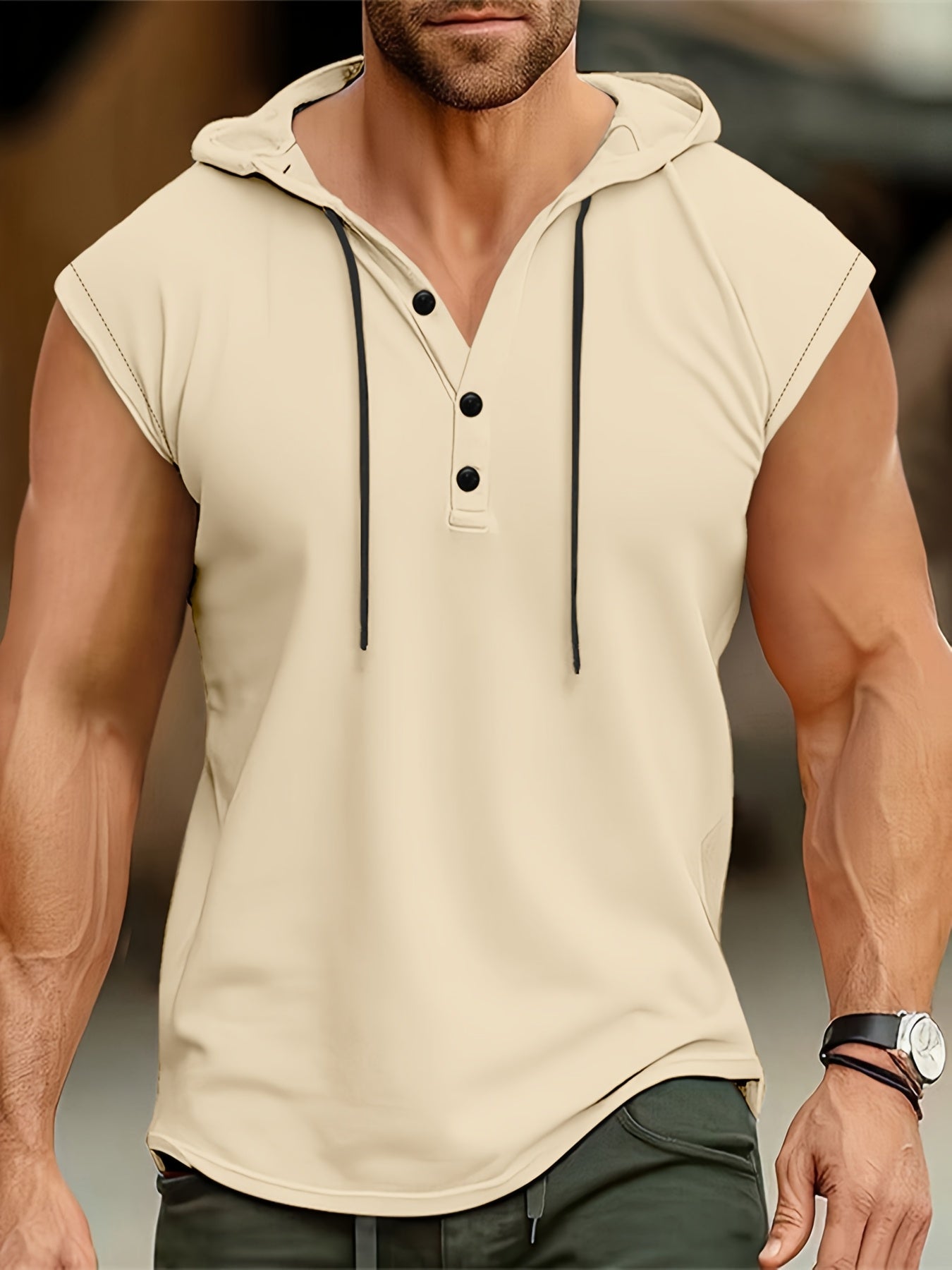 Acton | Camisa Sin Mangas Con Capucha Y Tejido Transpirable Para Hombre