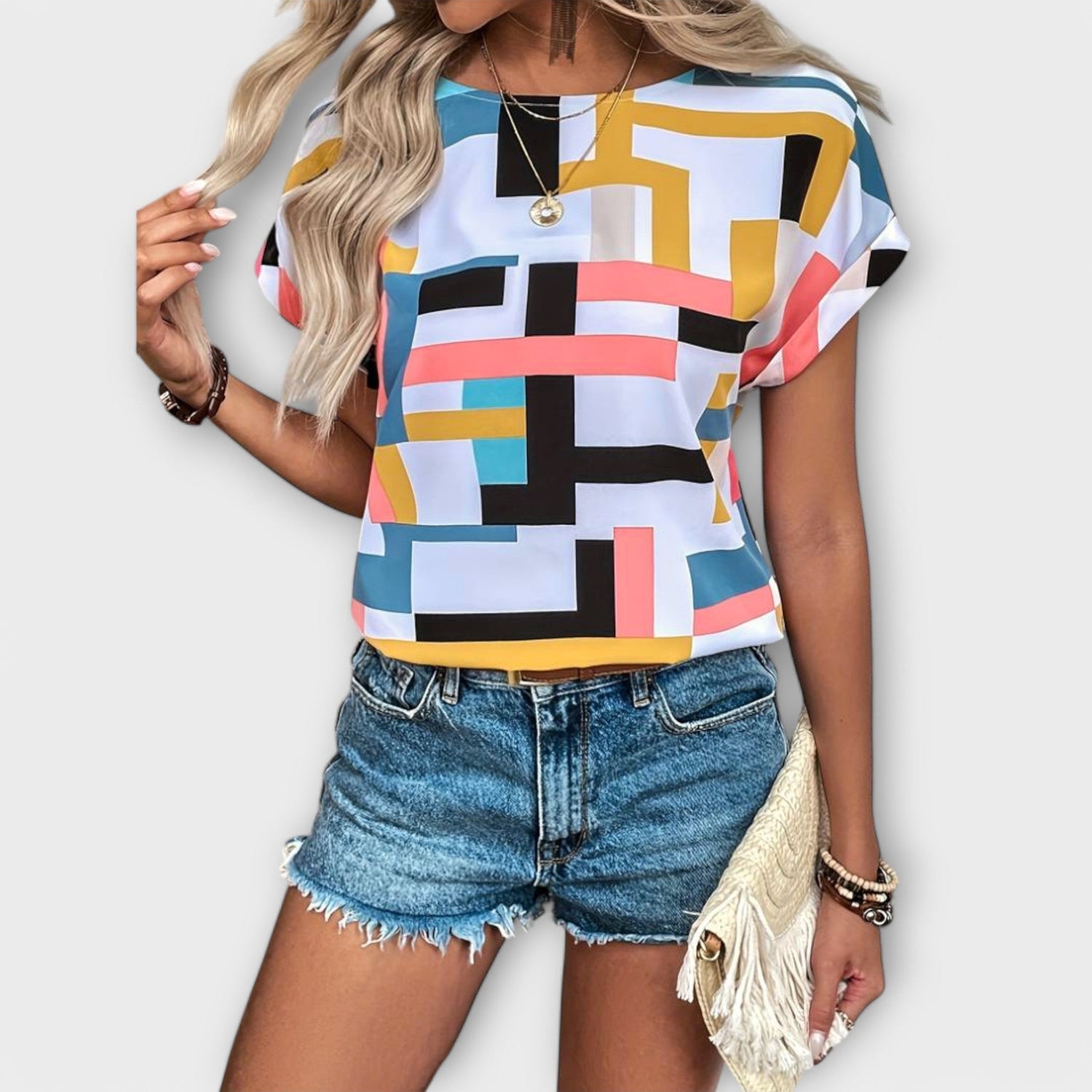 Chloe | Blusa Manga Corta Elegante