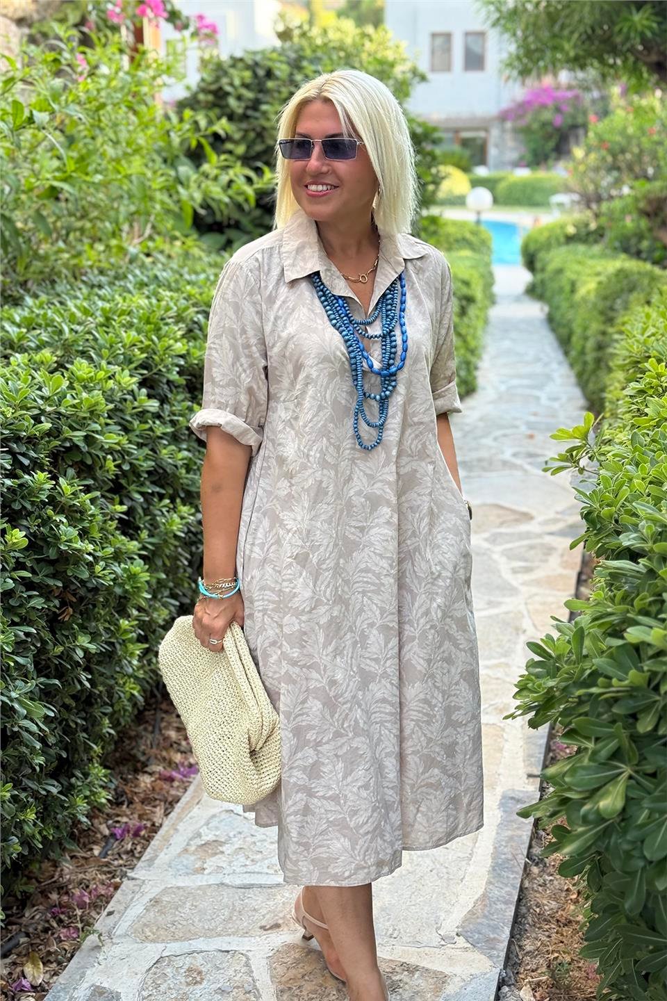 Nora | Vestido Estampado De Hojas