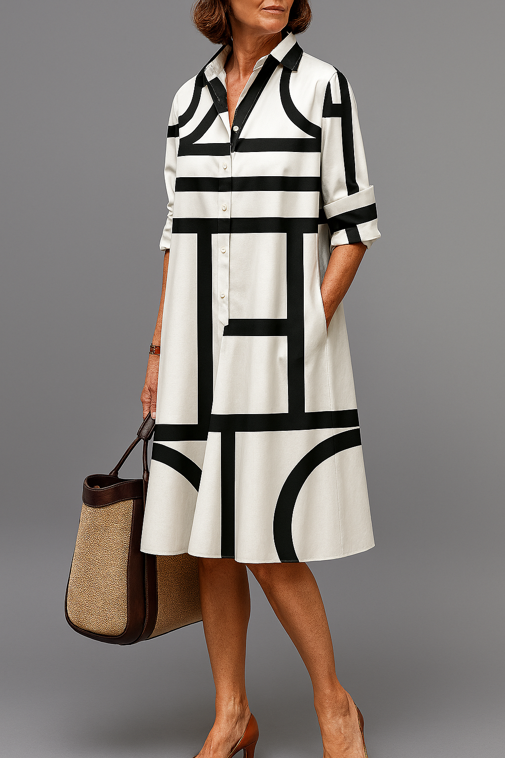 Blanca | Vestido Midi Estampado Vibrante