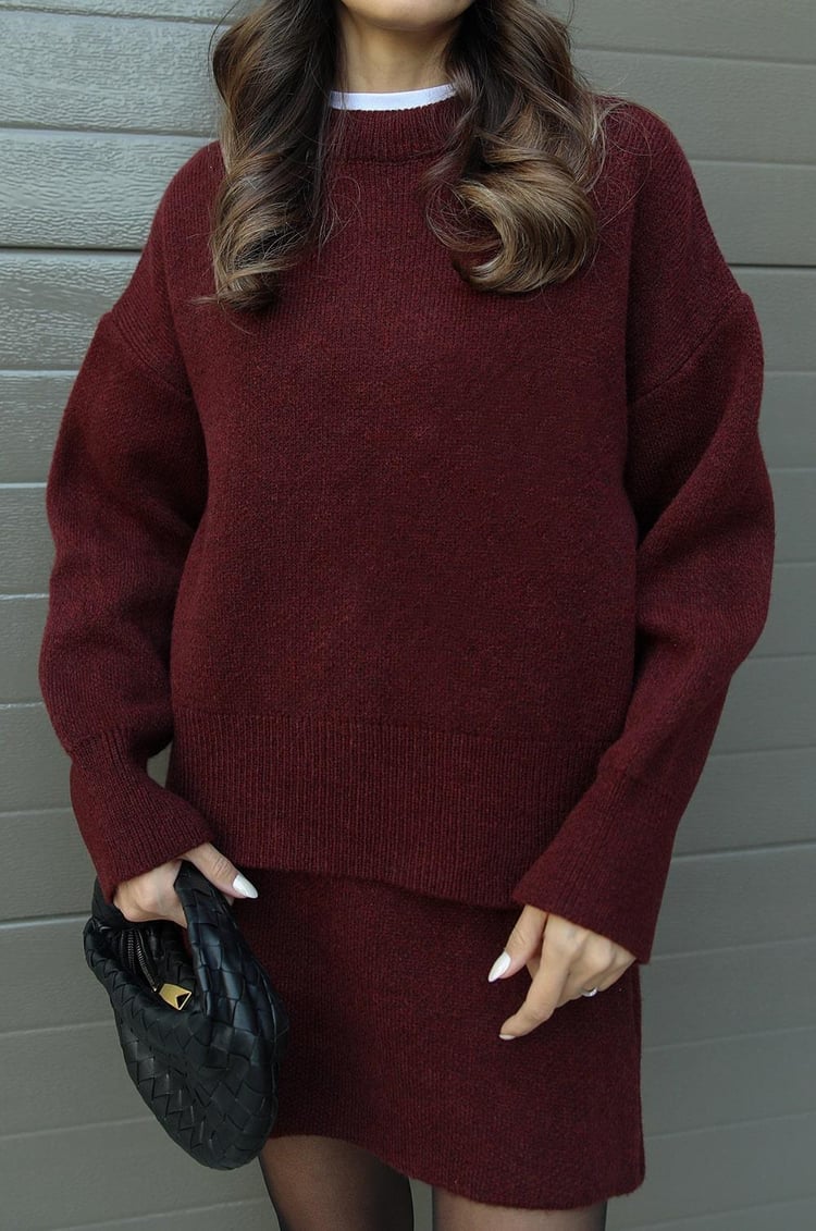 LARISSA | Conjunto De Punto Con Jersey Oversize Y Minifalda