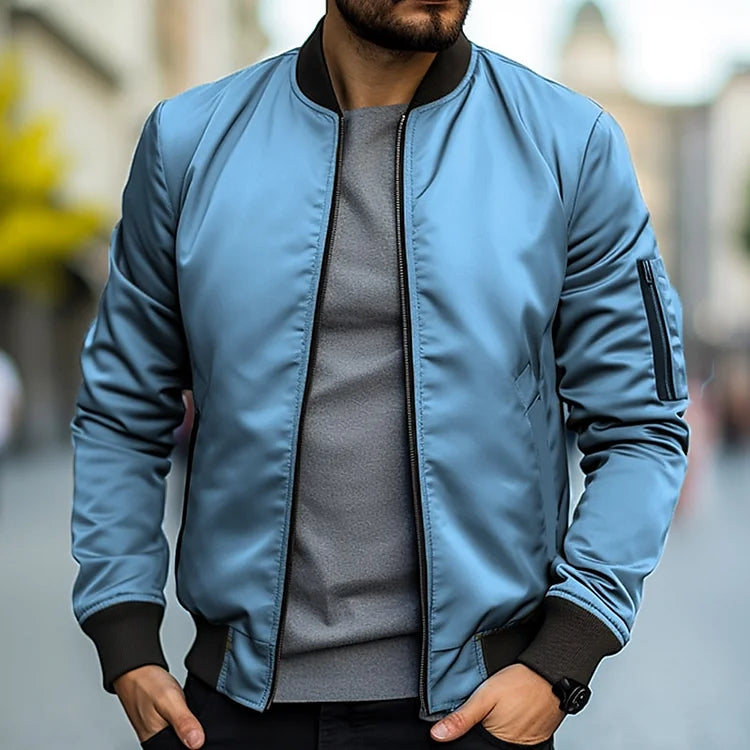 Diego | Chaqueta Bomber para Hombre con Cremallera y Cuello Alto
