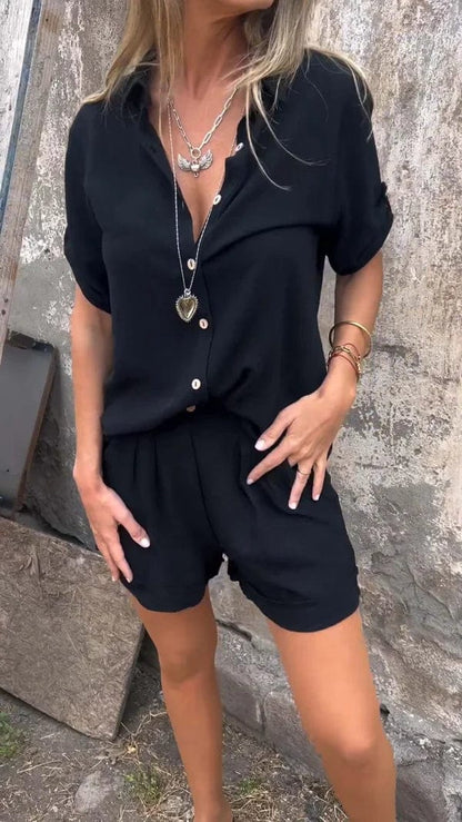 Lumith | Conjunto De Lino Fresco Con Camisa Y Shorts
