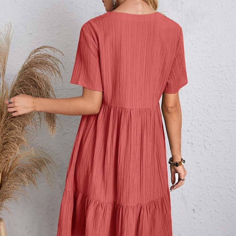 Sofía | Vestido Casual Fluido Con Lazo En La Cintura