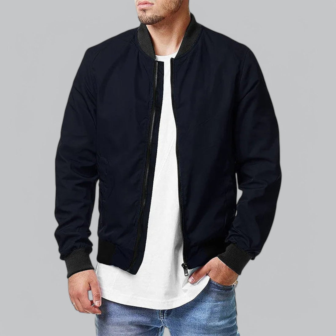 Névalis | Cazadora Bomber Para Hombre Con Acabado Limpio
