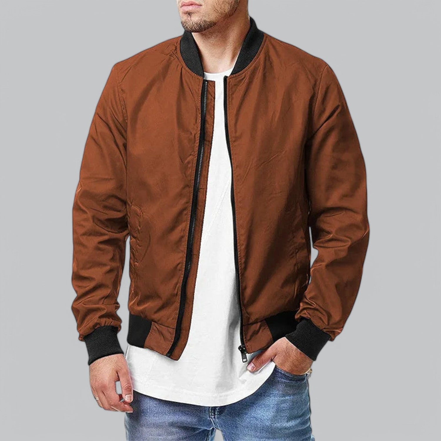 Névalis | Cazadora Bomber Para Hombre Con Acabado Limpio