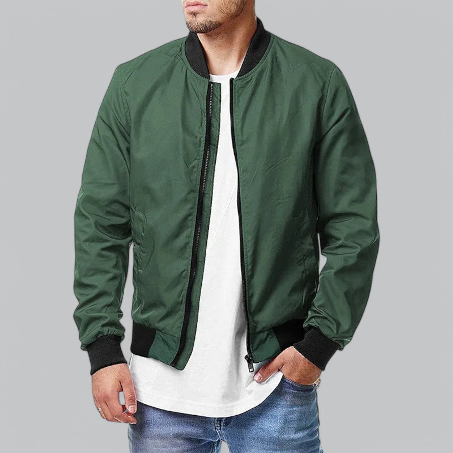 Névalis | Cazadora Bomber Para Hombre Con Acabado Limpio
