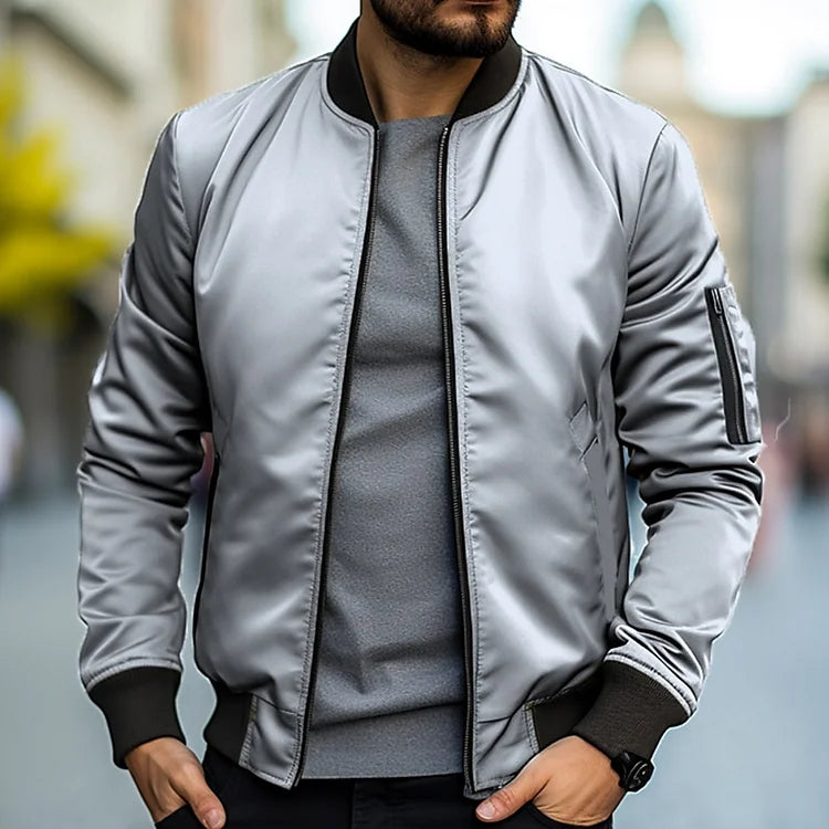 Diego | Chaqueta Bomber para Hombre con Cremallera y Cuello Alto