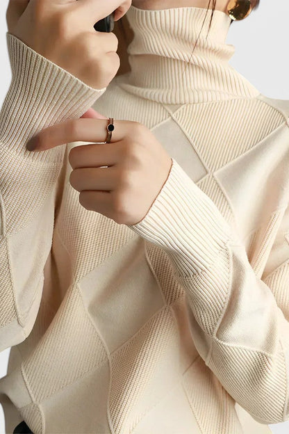 Elena | Jersey De Cuello Alto De Cachemira