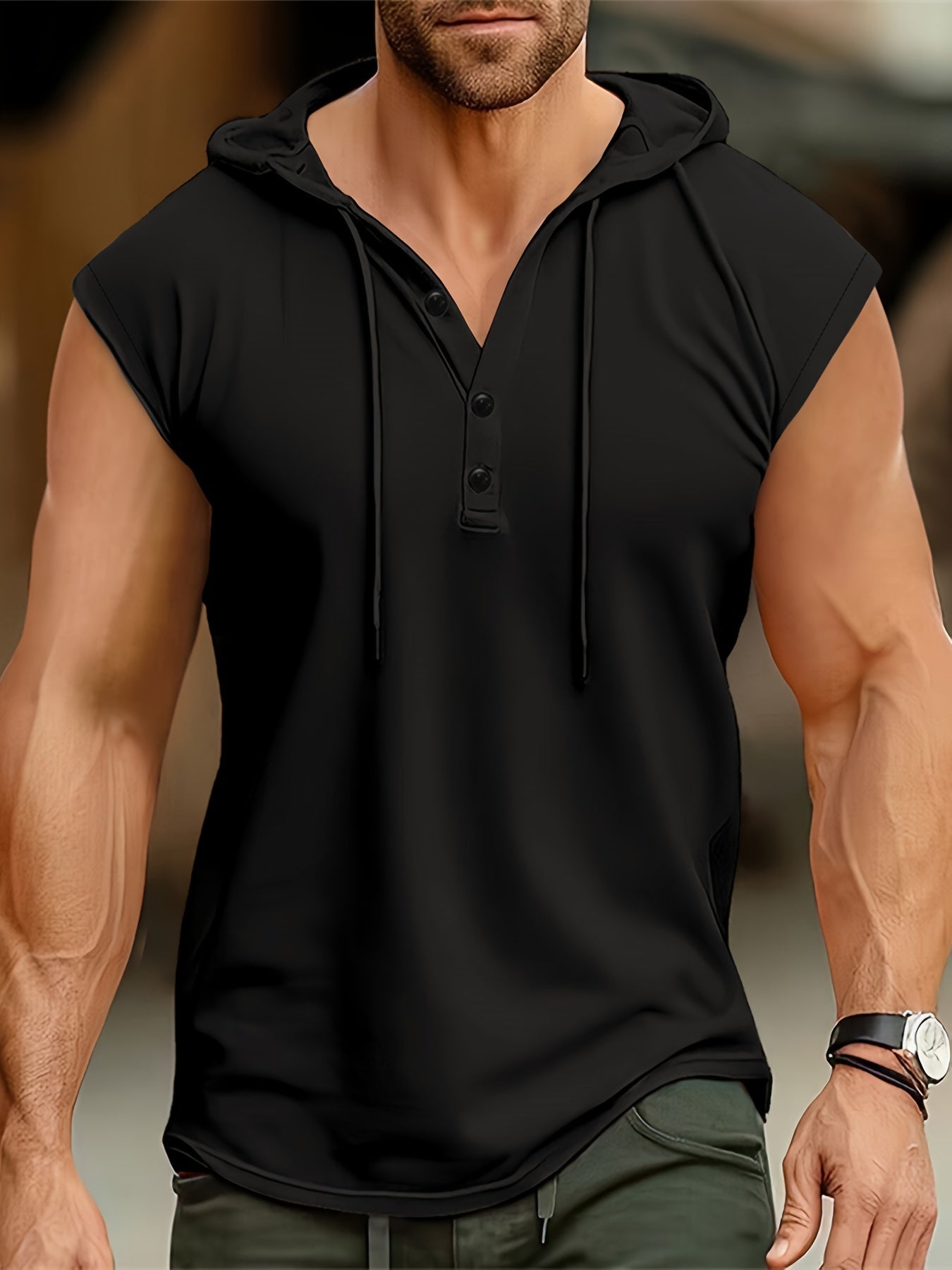 Acton | Camisa Sin Mangas Con Capucha Y Tejido Transpirable Para Hombre