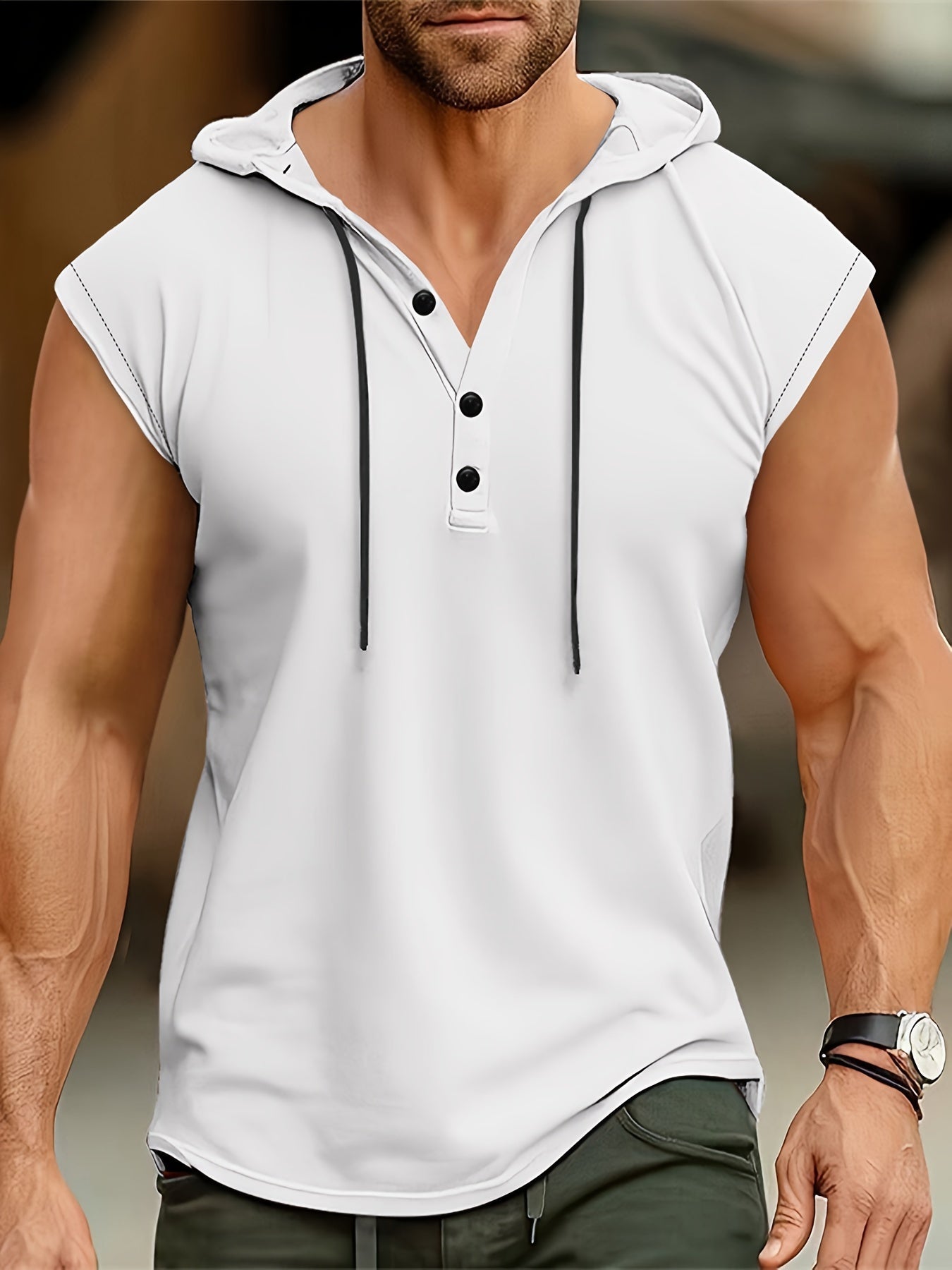 Acton | Camisa Sin Mangas Con Capucha Y Tejido Transpirable Para Hombre