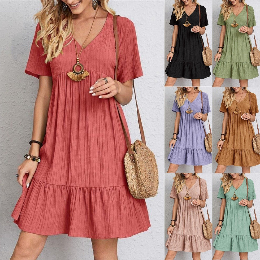 Sofía | Vestido Casual Fluido Con Lazo En La Cintura