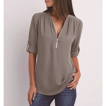 Lysandra | Top Relajado Con Diseño Moderno Y Media Cremallera Para Mujer