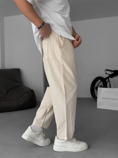 Enzo | Pantalones De Lino Corte Recto