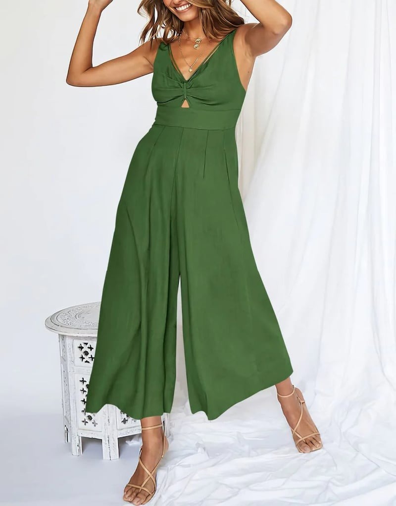Brigitta | Mono Elegante Sin Mangas Con Escote En V Y Pernera Ancha
