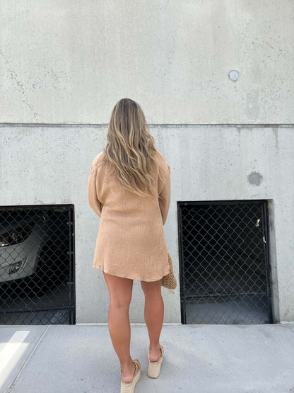 Blanka | Conjunto Mujer Elegante Con Blusa De Lazo Y Shorts Altos