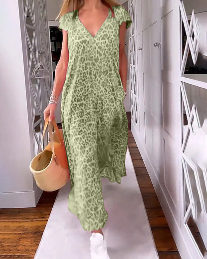 Lyrea | Vestido Veraniego Con Escote En V Y Estampado Alegre Para Mujer