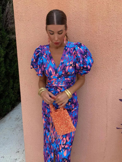 Ayla Ray | Vestido Midi Con Mangas Abullonadas Y Detalle Cut-Out