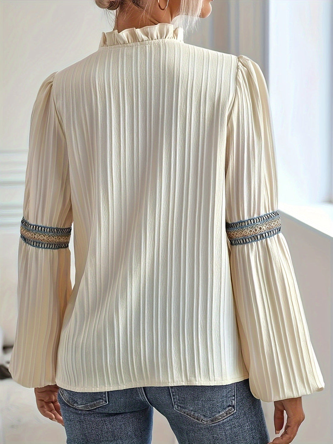 Aina | Blusa Bohemia De Manga Larga Con Detalles Tribales