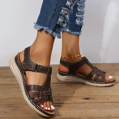 Iralia | Sandalias Ortopédicas De Cuero Con Plantilla Anatómica Para Mujer