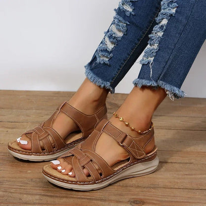 Iralia | Sandalias Ortopédicas De Cuero Con Plantilla Anatómica Para Mujer