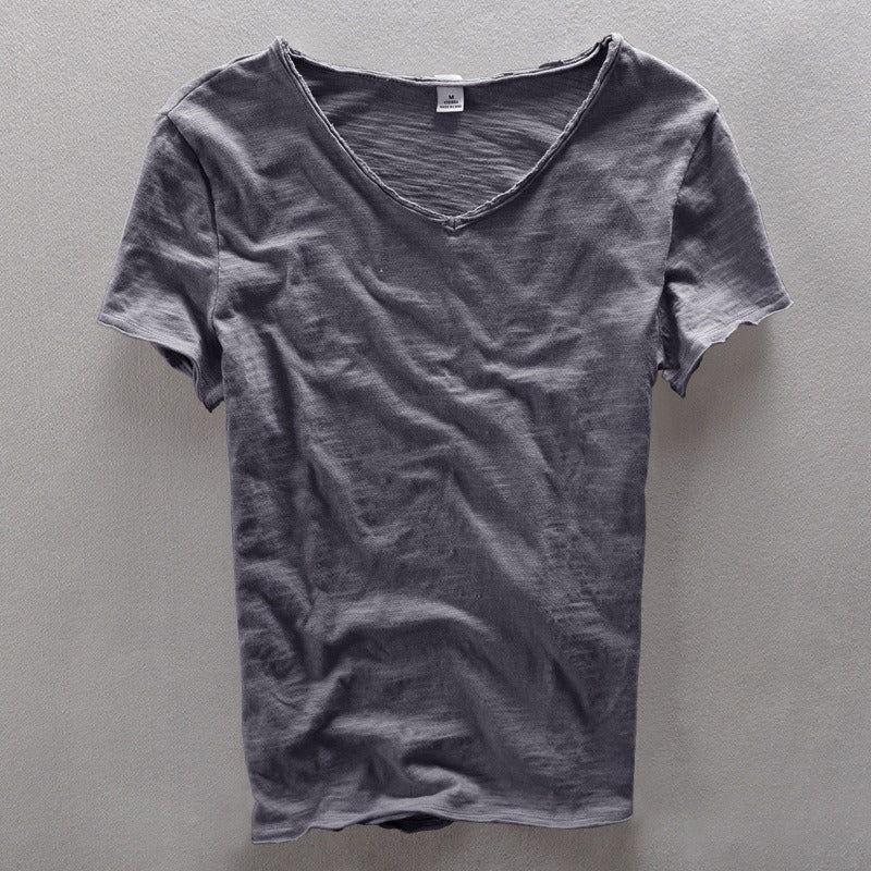 Leonvín | Camiseta De Hombre Con Escote En V Y Acabado Desenfadado