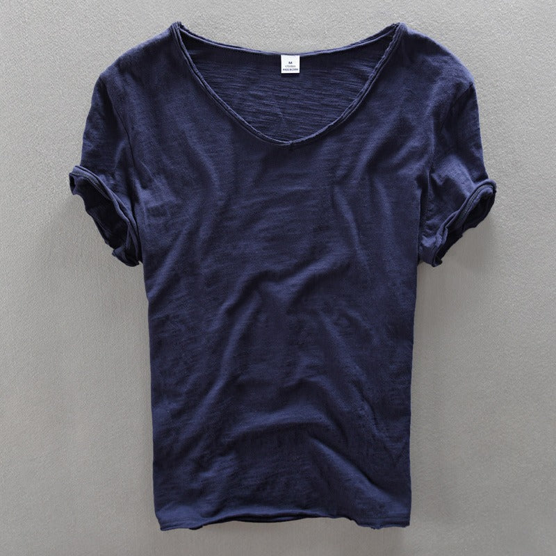 Leonvín | Camiseta De Hombre Con Escote En V Y Acabado Desenfadado