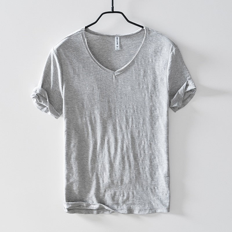 Leonvín | Camiseta De Hombre Con Escote En V Y Acabado Desenfadado