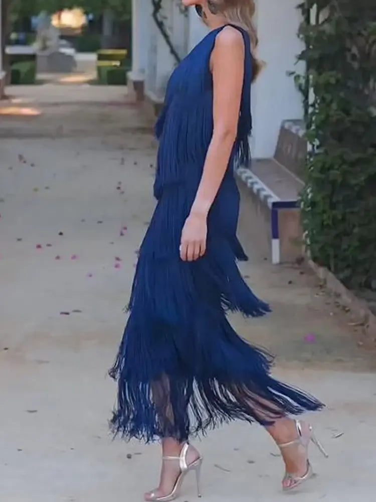 Bella | Vestido Largo De Flecos Andaluz