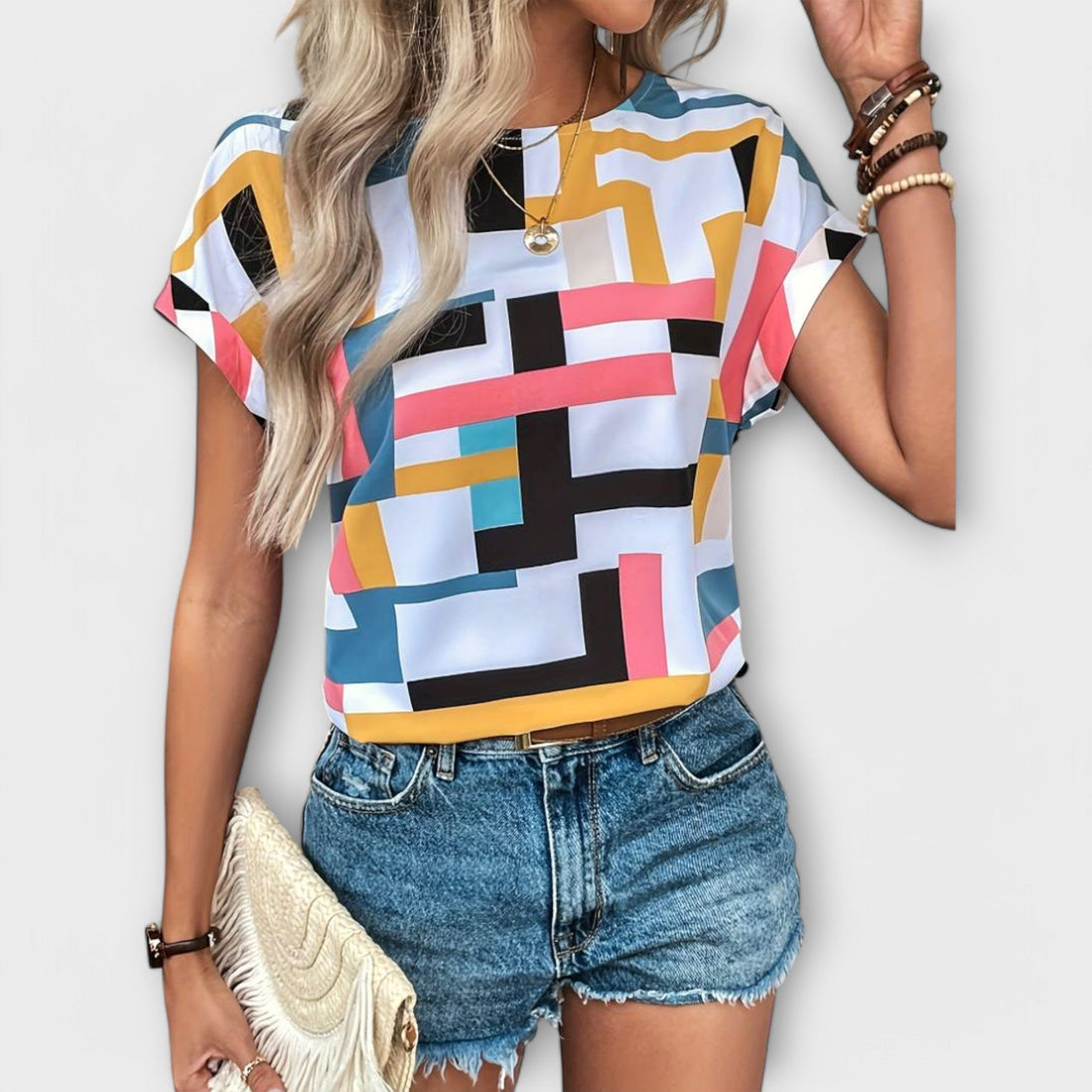 Chloe | Blusa Manga Corta Elegante