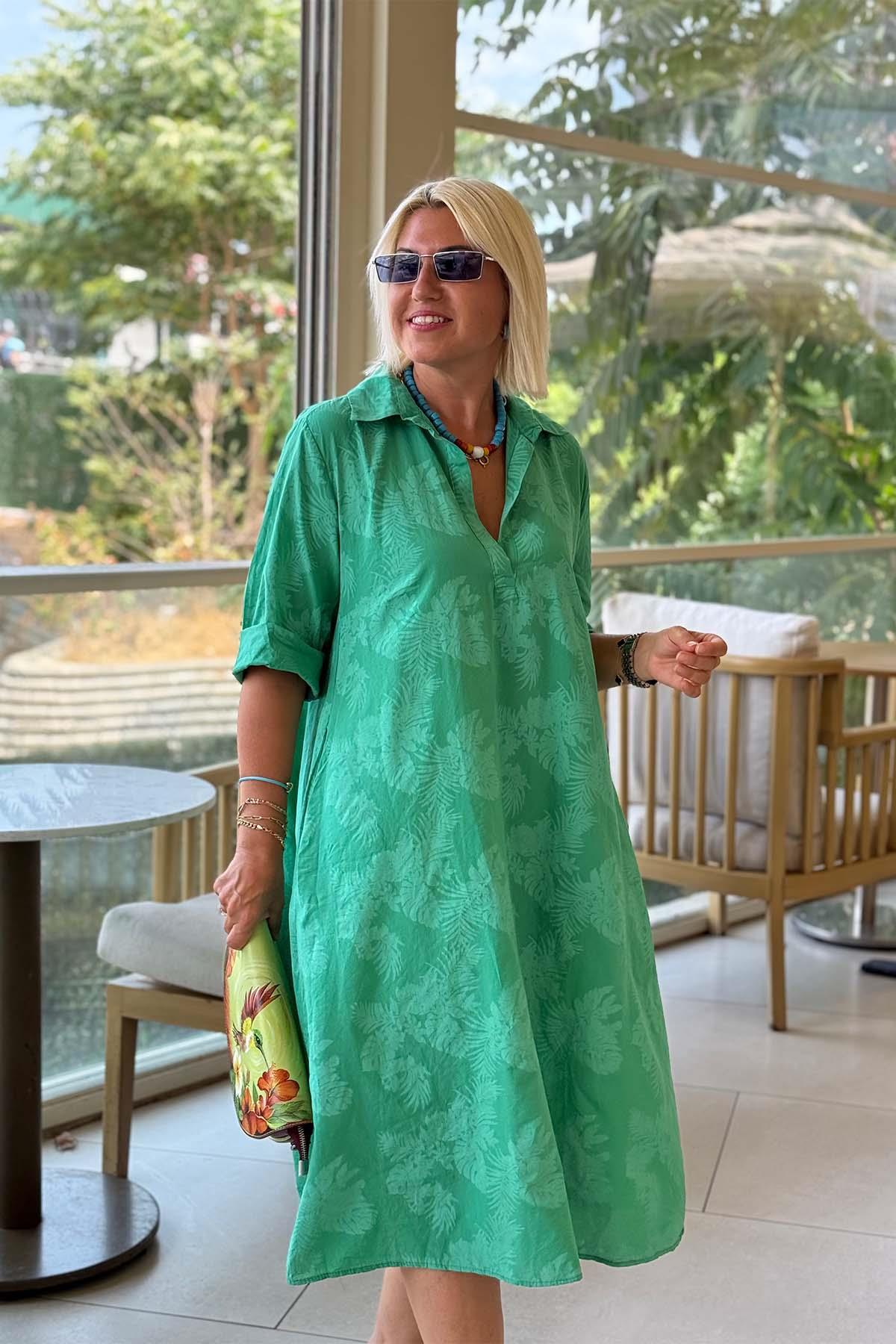 Nora | Vestido Estampado De Hojas