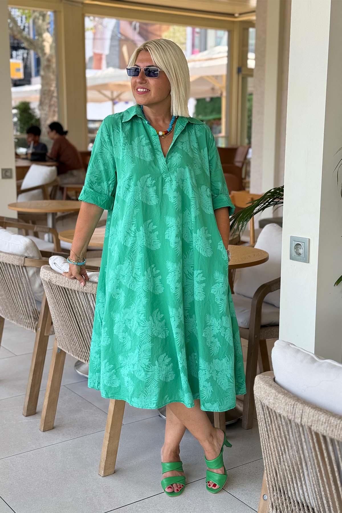 Nora | Vestido Estampado De Hojas