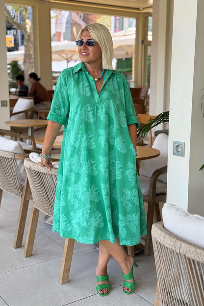 Nora | Vestido Estampado De Hojas