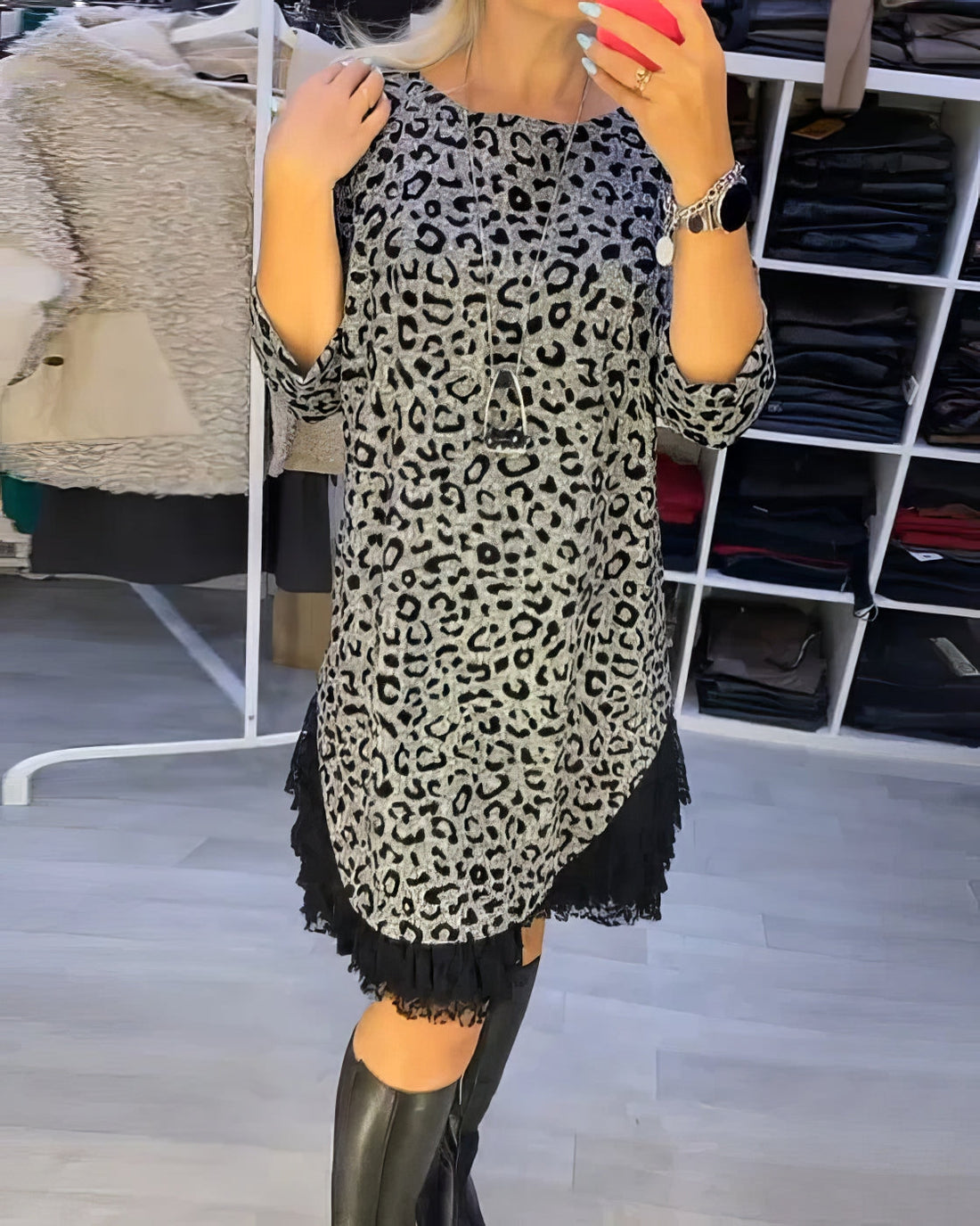 Carla | Vestido Elegante Estampado De Leopardo