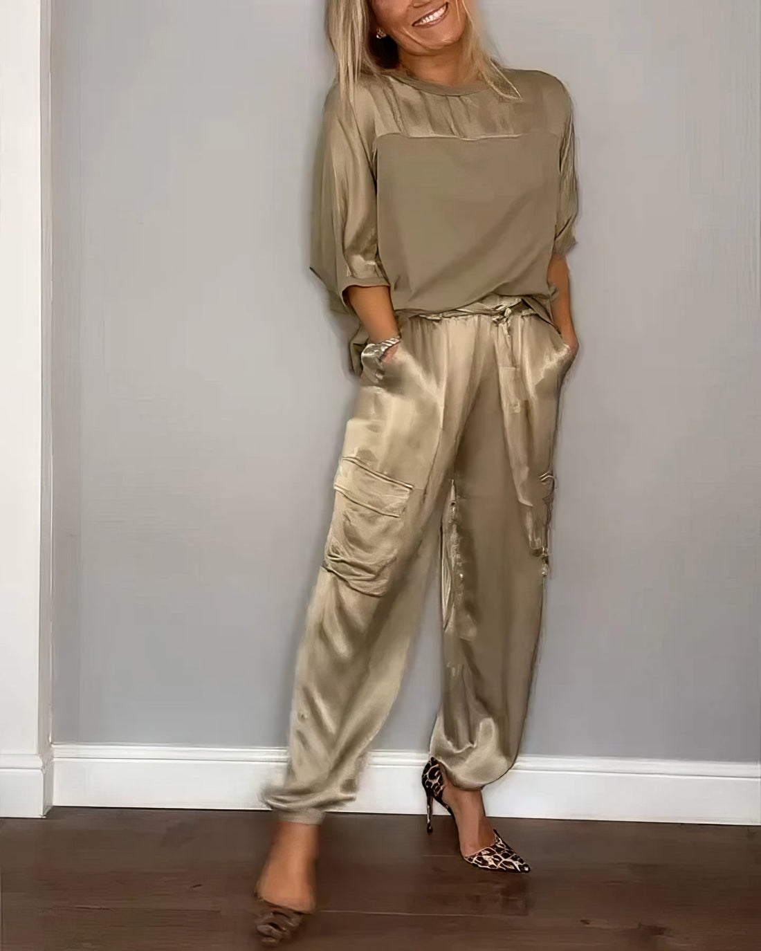 Valeria | Conjunto Satén Dos Piezas Elegante
