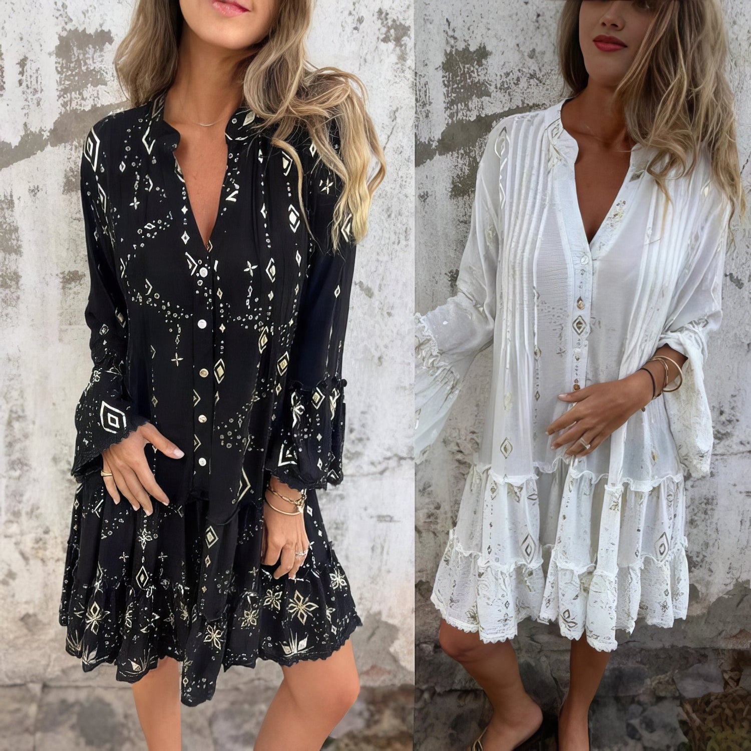 Isabel | Vestido Cómodo Con Escote En V Y Estampado