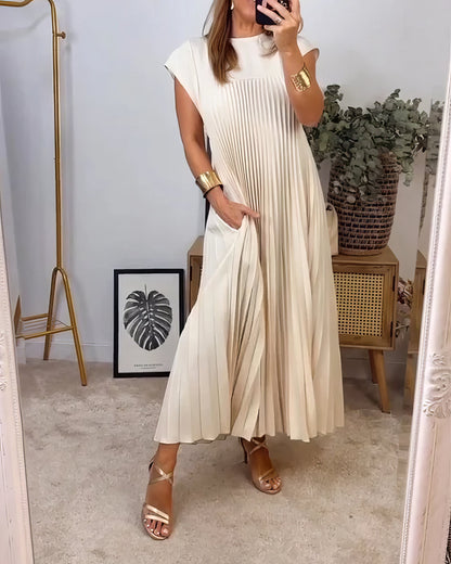 Clara | Vestido Plisado Sencillo Sin Mangas
